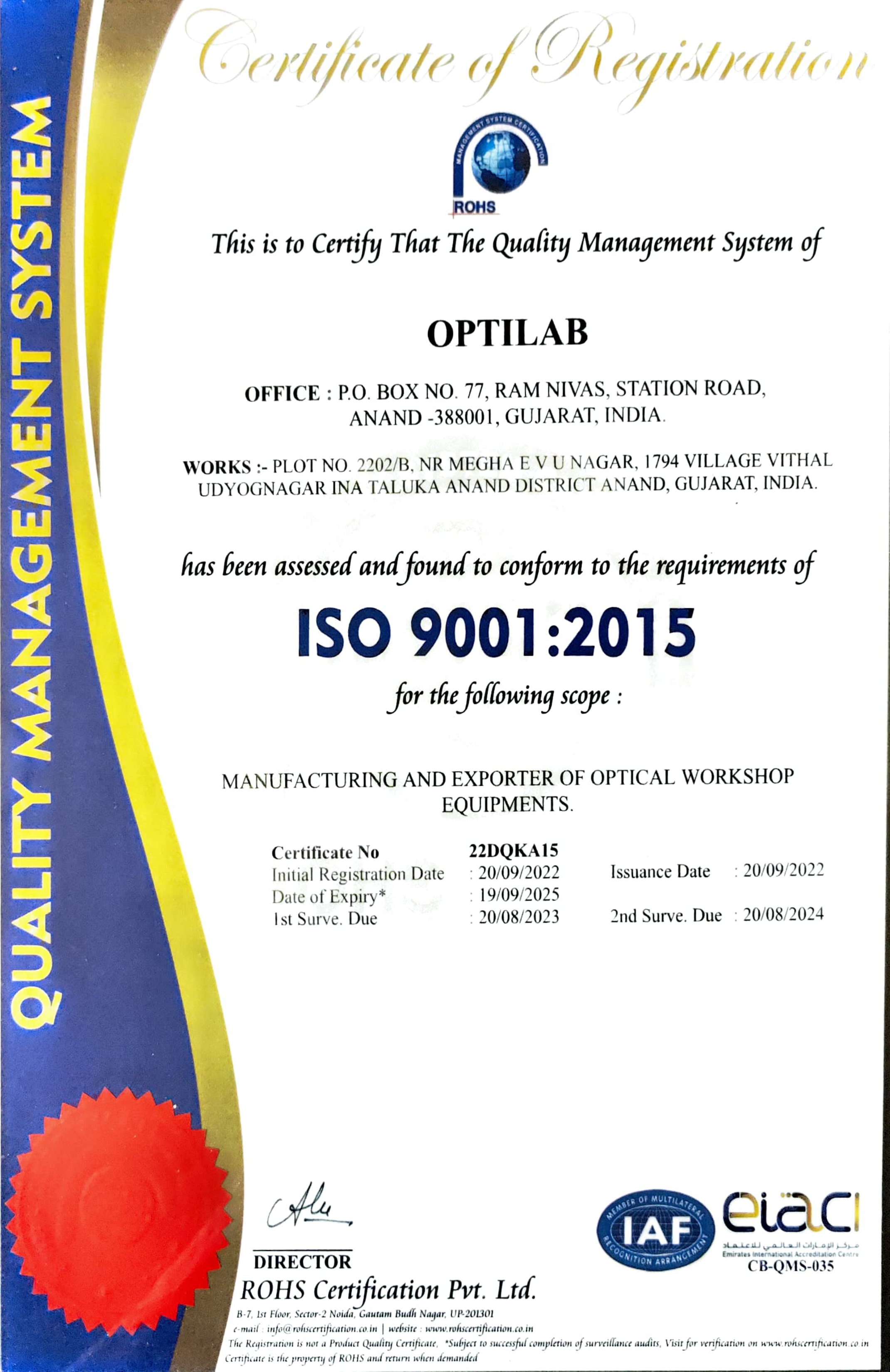 ISO Certificate